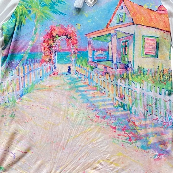 LEOMA LOVEGROVE Painting Cold Shoulder Top - Picture 4 of 5